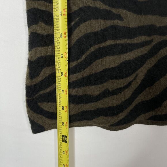 Vtg Nina Leonard Wool Angora Blend Sweater L Zebra Animal Print Cowl Neck Y2K - Picture 5 of 6